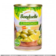 Оливки "Bonduelle" с лимоном 300 гр.