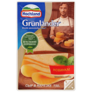 Сыр в нарезке Hochland Grunlander 150г бзмж