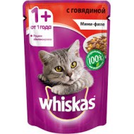 Корм Whiskas для кошек мини-филе с говядиной в желе 85 г