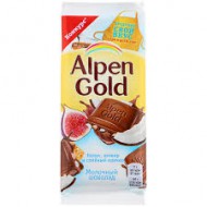 Шоколад "Alpen Gold" Кокос, инжир и соленый крекер 85 гр