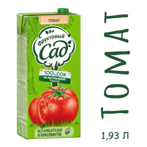 Сок Фруктовый Сад Томат с солью с мякотью 1,93 л