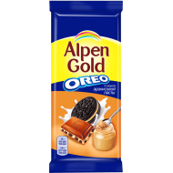 Шоколад Alpen Gold Оreo молочный с начинкой со вкусом арахисовой пасты и кусочками печенья