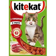 Корм для кошек Kitekat с говядиной в соусе 85гр