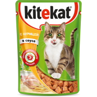 Корм для кошек Kitekat с курицей в соусе 85гр