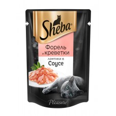 Корм для кошек Sheba Pleasure c форелью и креветками 85гр