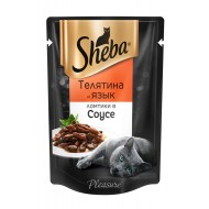 Корм для кошек Sheba Pleasure с телятиной и языком