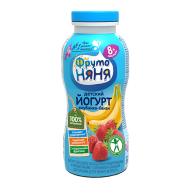 Питьевой йогурт ФрутоНяня клубника - банан 2,5% 200 г бзмж