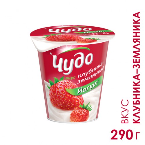 Йогурт Чудо клубника - земляника 2,5% 290 г бзмж