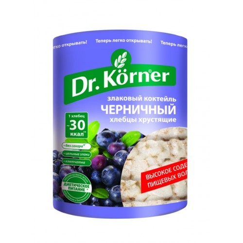 Хлебцы хрустящие Dr. Korner Злаковый коктейль черничный
