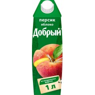 Нектар Добрый персик-яблоко с мякотью 1л
